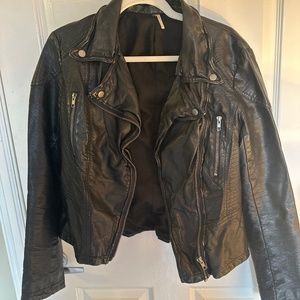 Free People Vegan Leather Moto Jacket